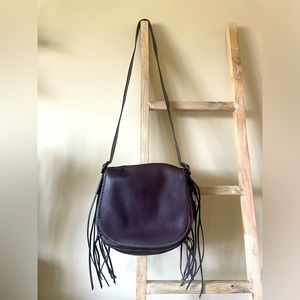 Coach 1941 Saddle 23 Oxblood Fringe Saddle Crossbody with Whipstitch Detail